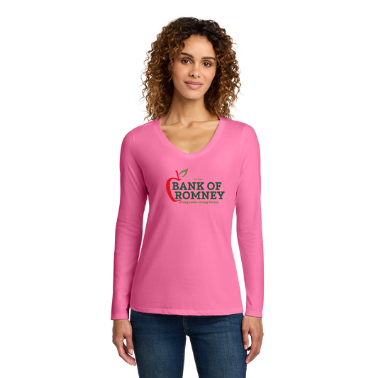 bankofromney-womens-long-sleeve-v-neck-primary-mockup