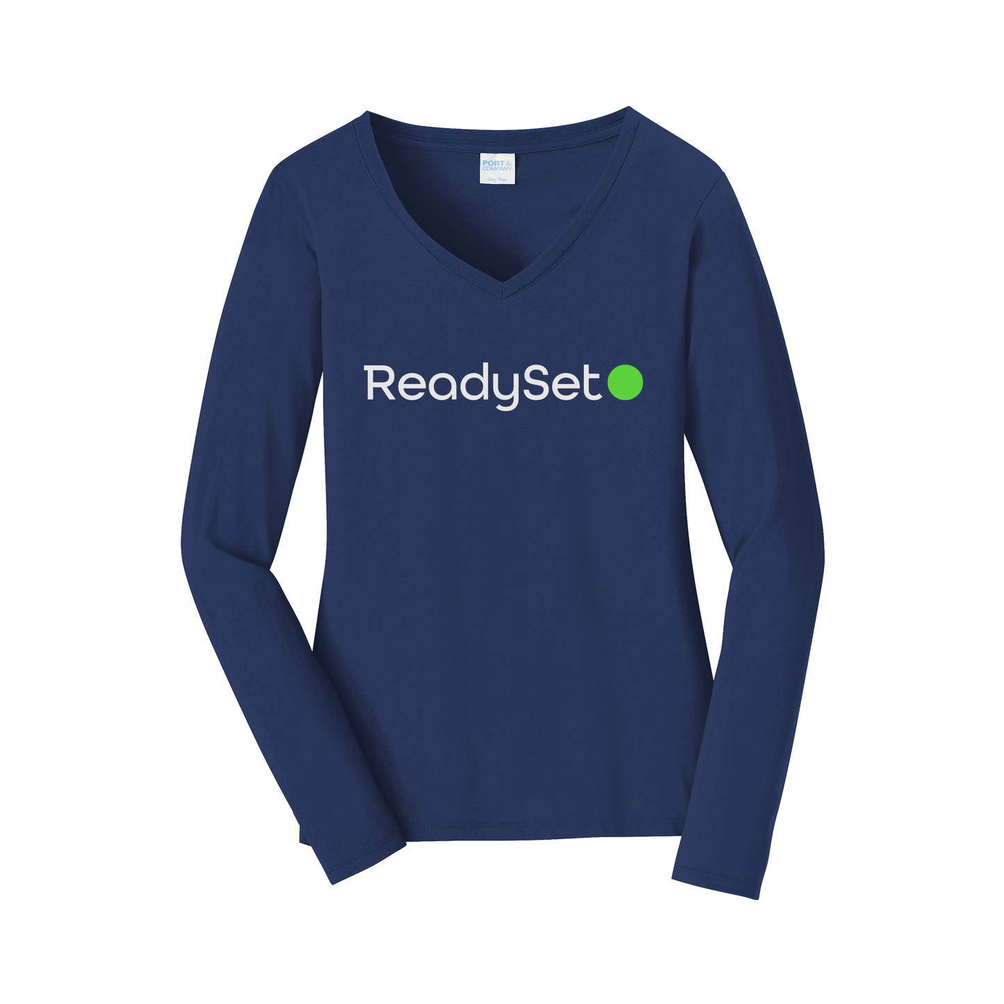 readysetsurgical-womens-long-sleeve-v-neck-dtf-front-LPC450VLS-teamnavy-flat-front