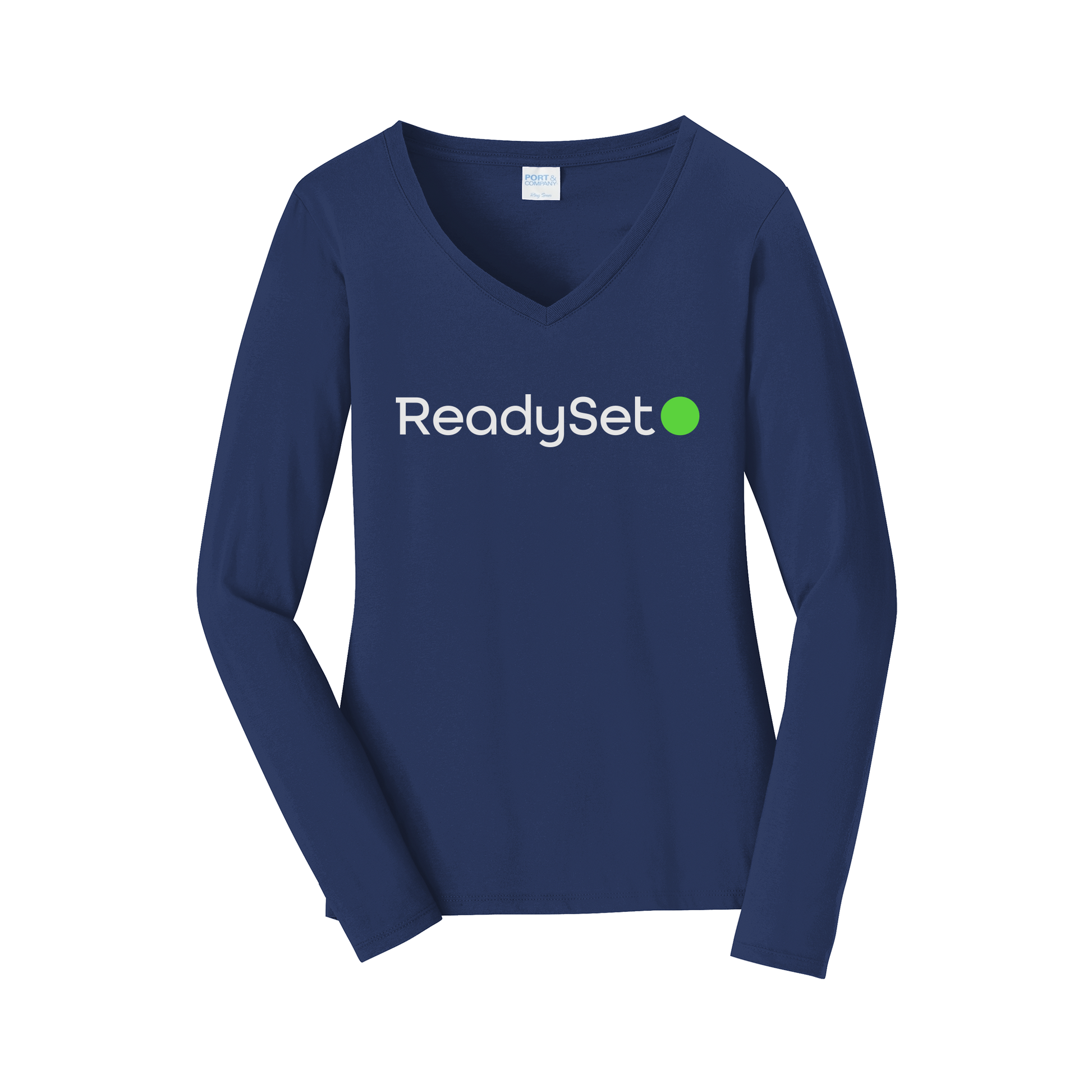 readysetsurgical-womens-long-sleeve-v-neck-dtf-front-LPC450VLS-teamnavy-flat-front