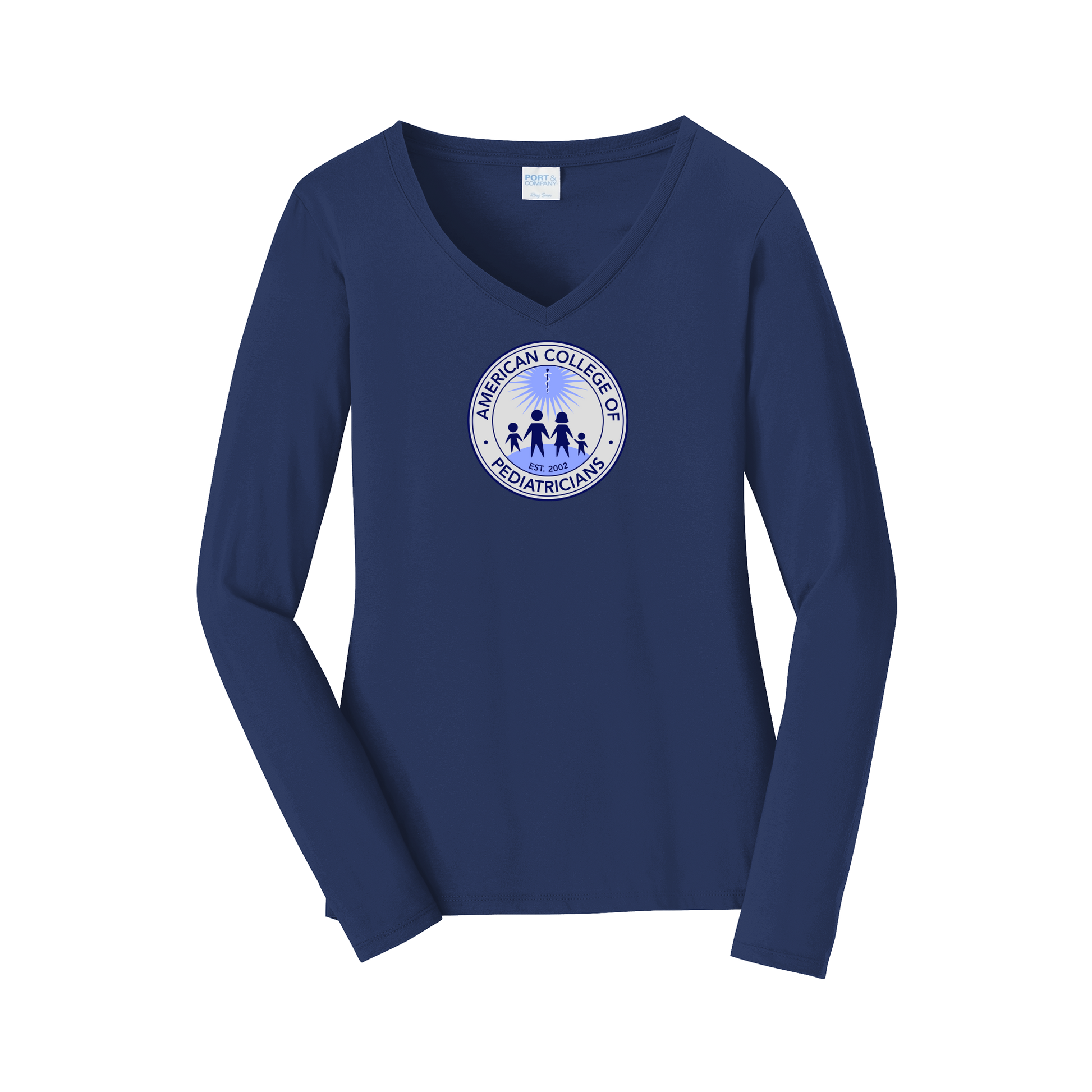acpeds-womens-long-sleeve-v-neck-dtf-front-LPC450VLS-teamnavy-flat-front