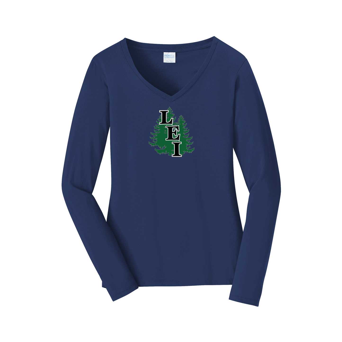 leisite-womens-long-sleeve-v-neck-dtf-front-LPC450VLS-teamnavy-flat-front