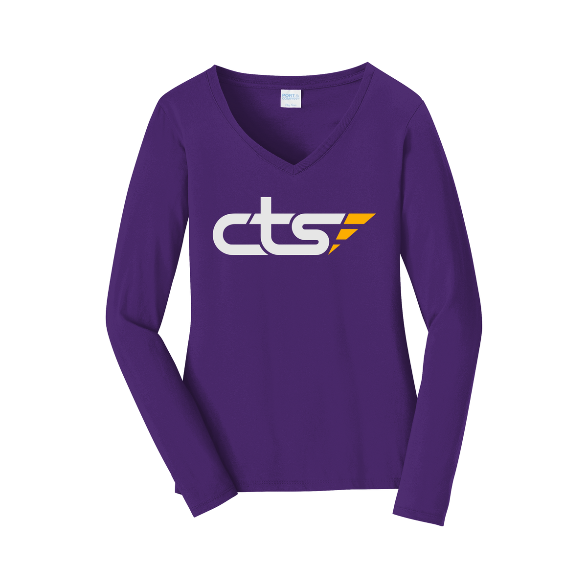 cts1-womens-long-sleeve-v-neck-dtf-front-LPC450VLS-teampurple-flat-front