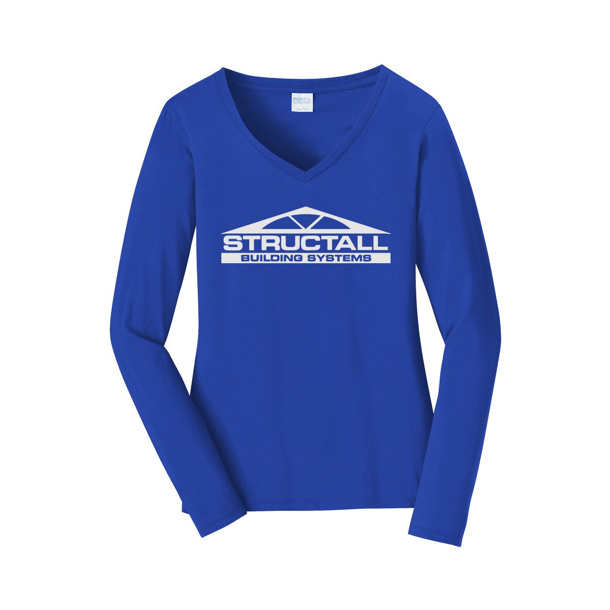 structall-womens-long-sleeve-v-neck-dtf-front-LPC450VLS-trueroyal-flat-front