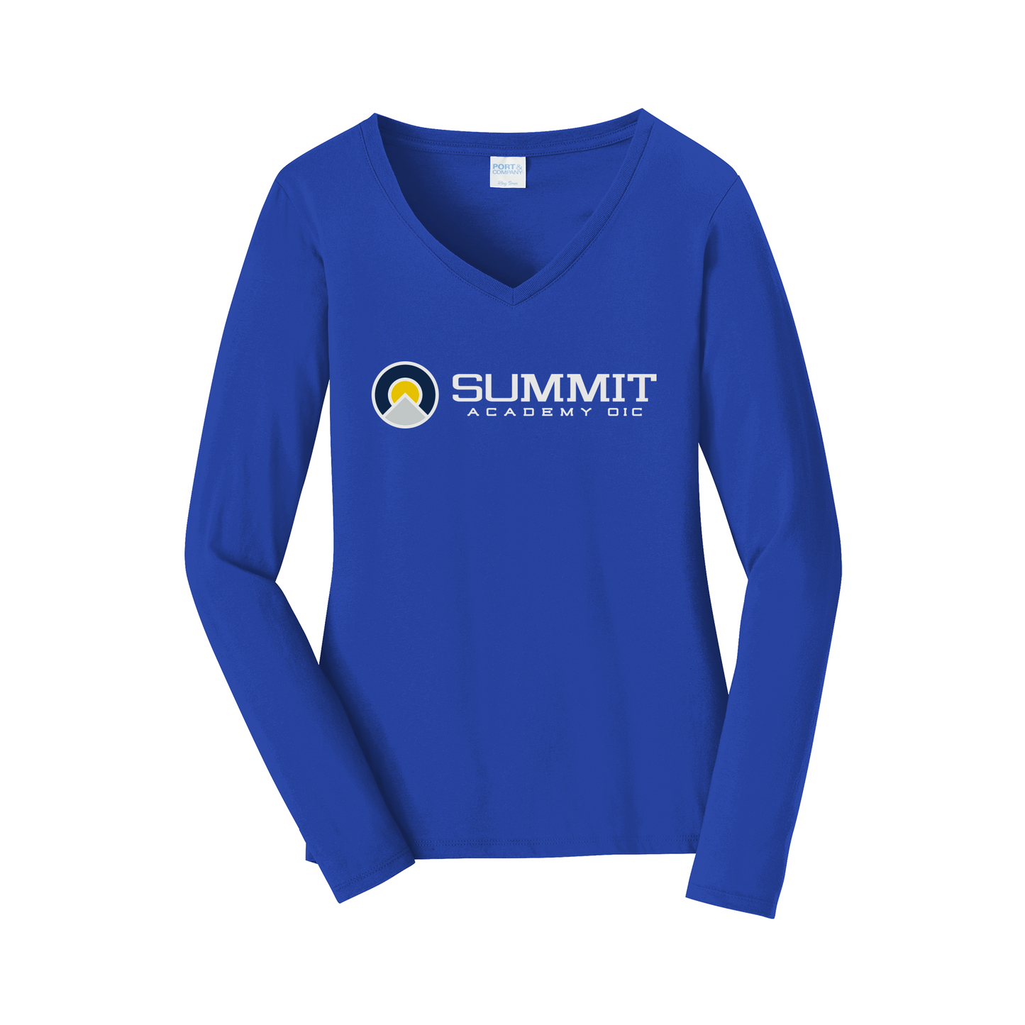 saoic-womens-long-sleeve-v-neck-dtf-front-LPC450VLS-trueroyal-flat-front