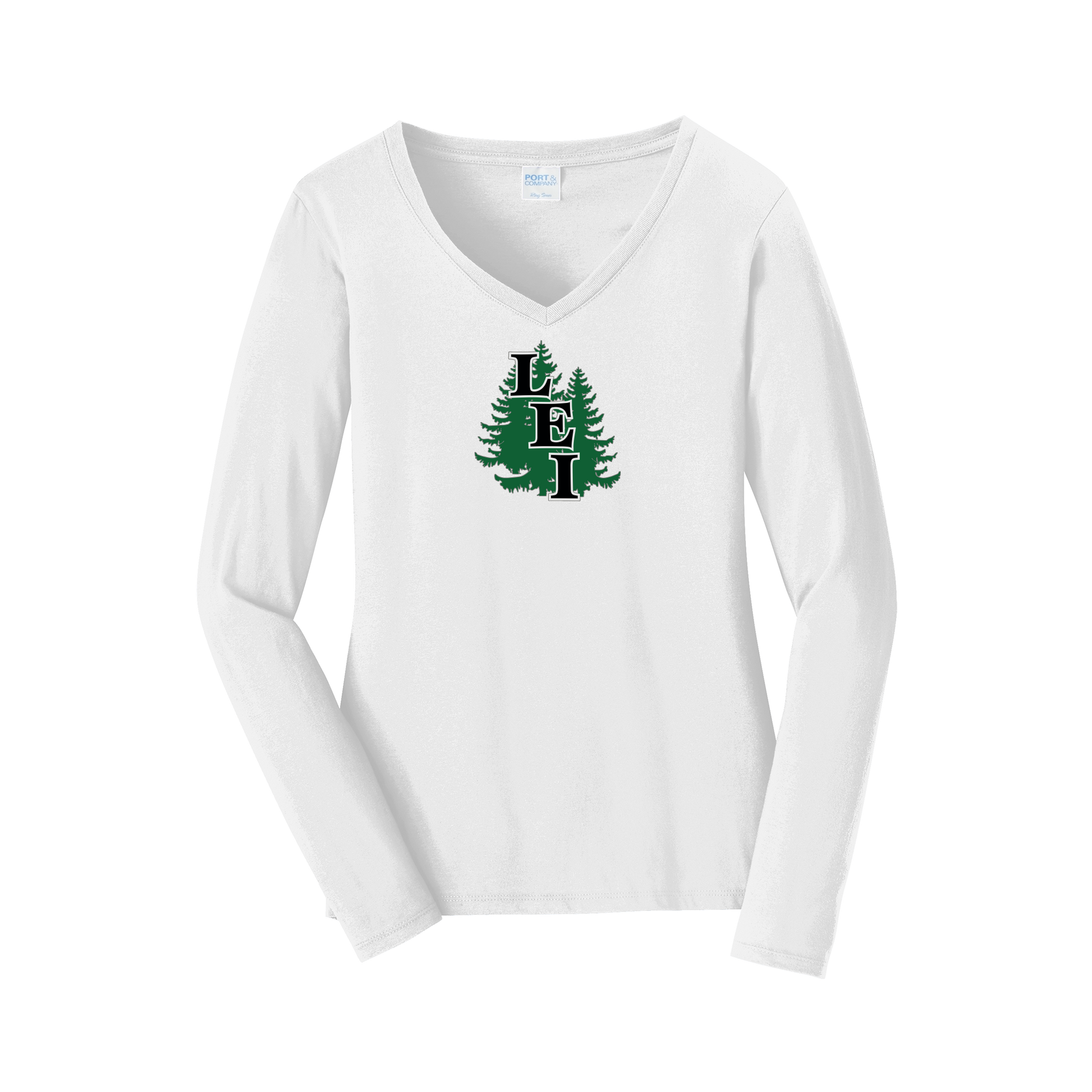 leisite-womens-long-sleeve-v-neck-dtf-front-LPC450VLS-white-flat-front
