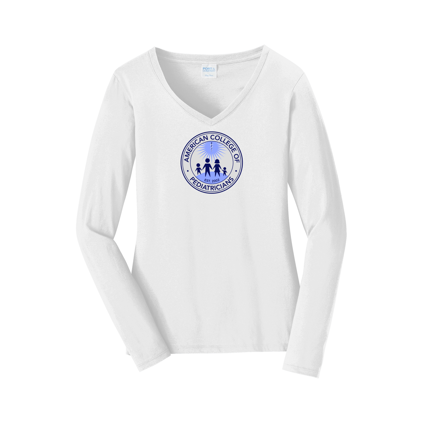 acpeds-womens-long-sleeve-v-neck-dtf-front-LPC450VLS-white-flat-front