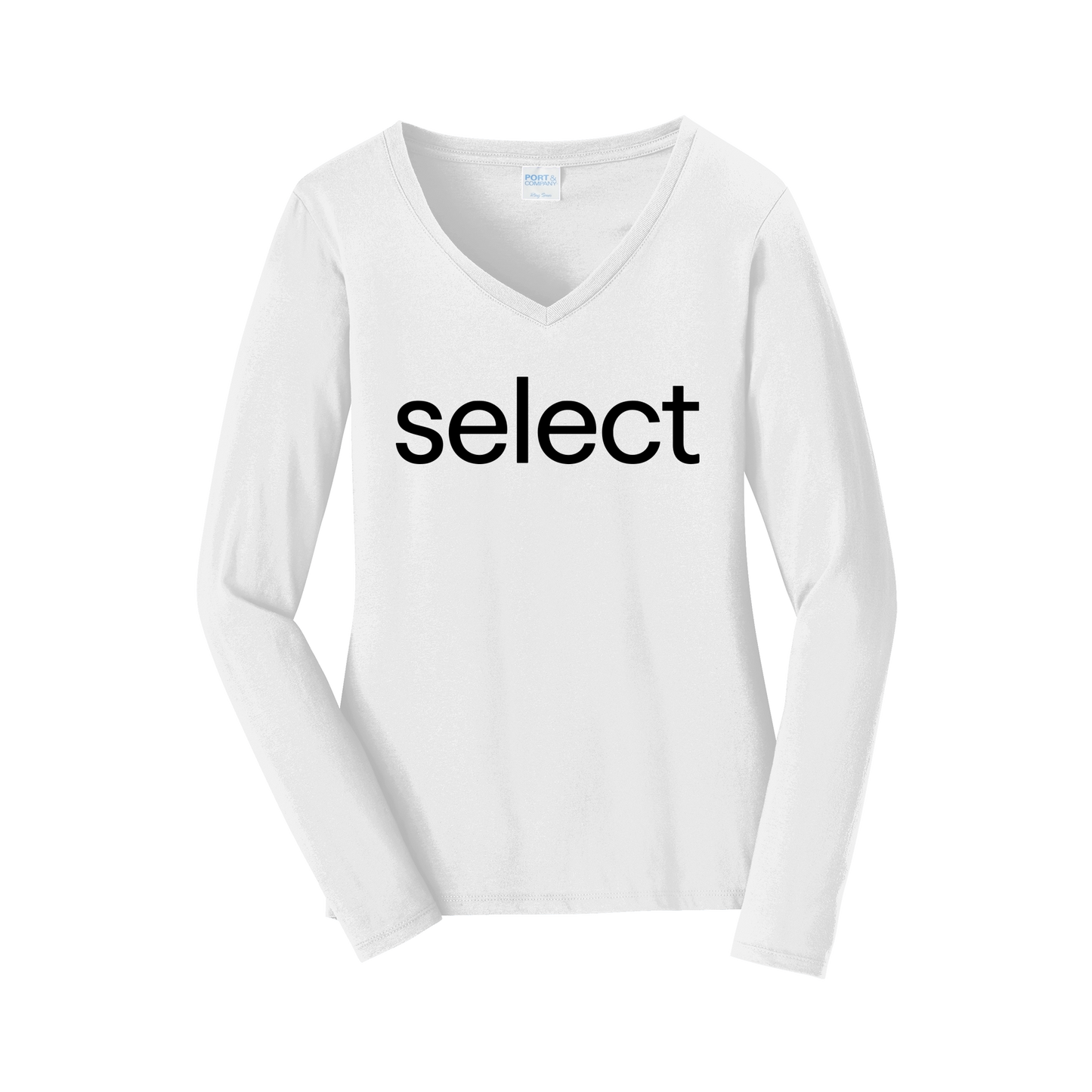 meetselect-womens-long-sleeve-v-neck-dtf-front-LPC450VLS-white-flat-front