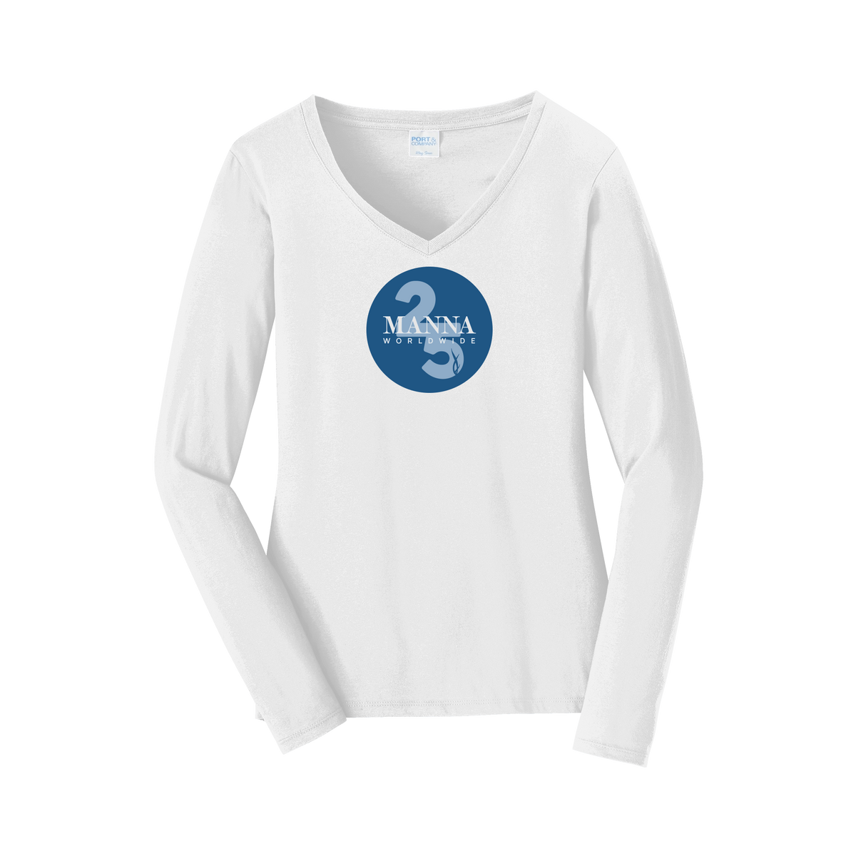 mannaworldwide-womens-long-sleeve-v-neck-dtf-front-LPC450VLS-white-flat-front
