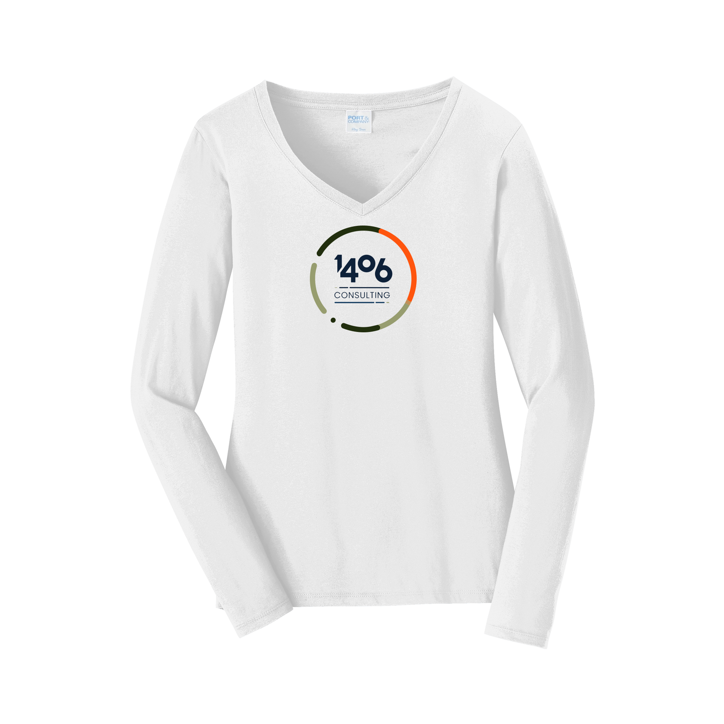 1406consulting-womens-long-sleeve-v-neck-dtf-front-LPC450VLS-white-flat-front