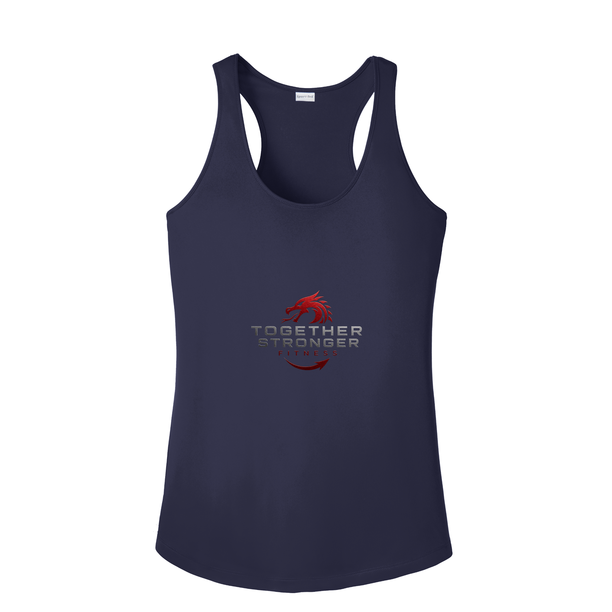togetherstrongerfitness-sport-tek-womens-posicharge-competitor-tank-dtf-front-LST356-truenavy-flat-front