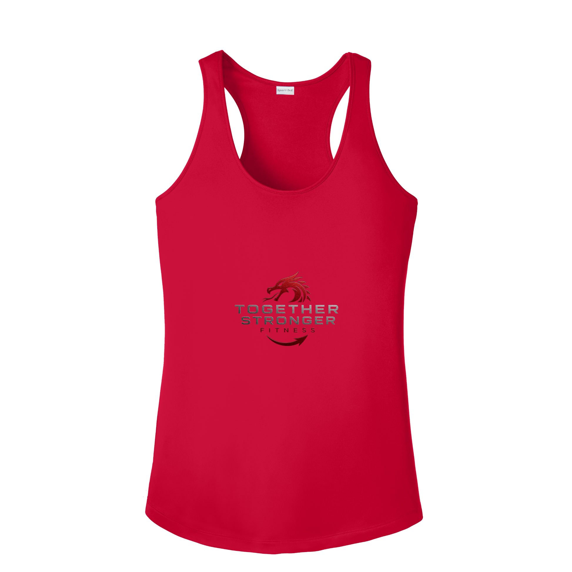 togetherstrongerfitness-sport-tek-womens-posicharge-competitor-tank-dtf-front-LST356-truered-flat-front
