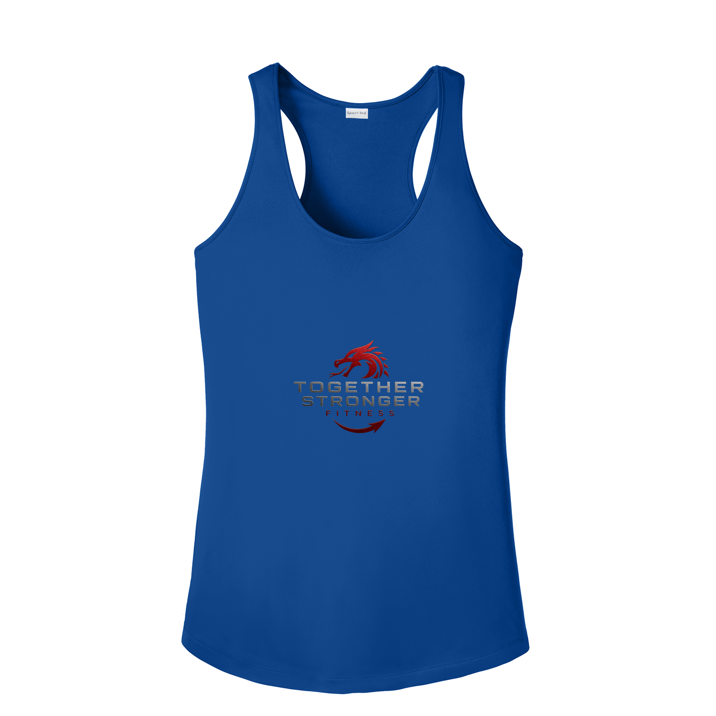 togetherstrongerfitness-sport-tek-womens-posicharge-competitor-tank-dtf-front-LST356-trueroyal-flat-front