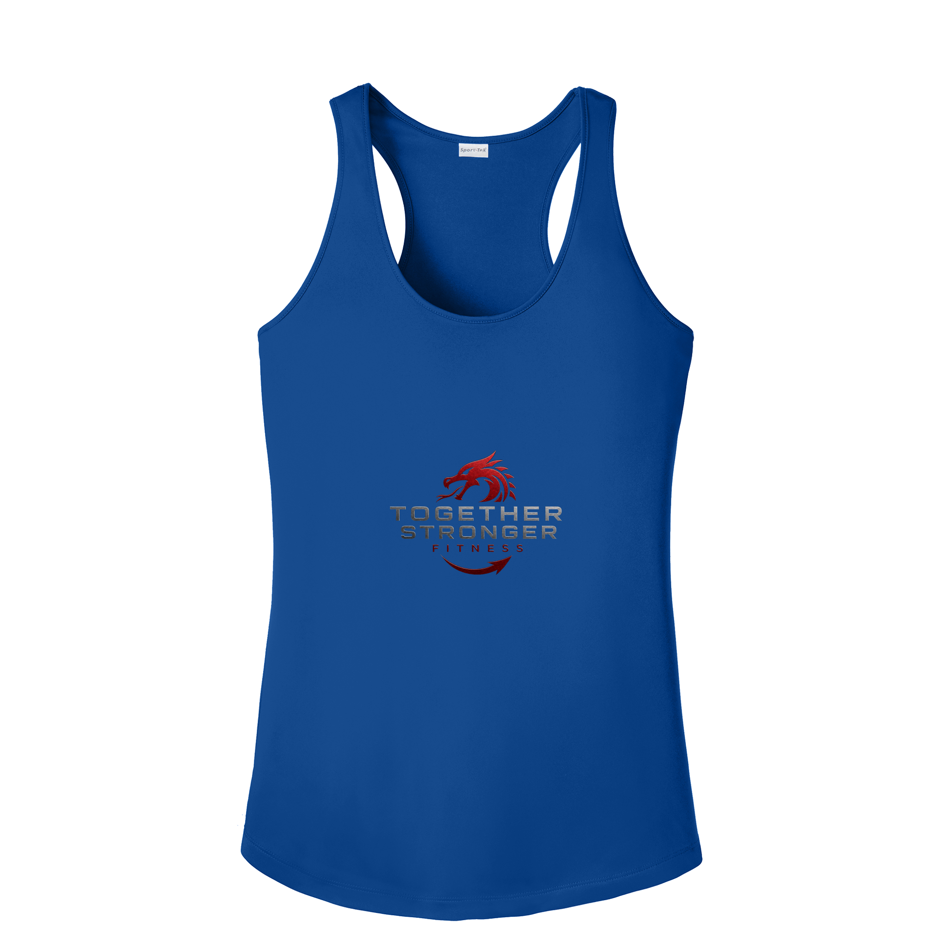 togetherstrongerfitness-sport-tek-womens-posicharge-competitor-tank-dtf-front-LST356-trueroyal-flat-front