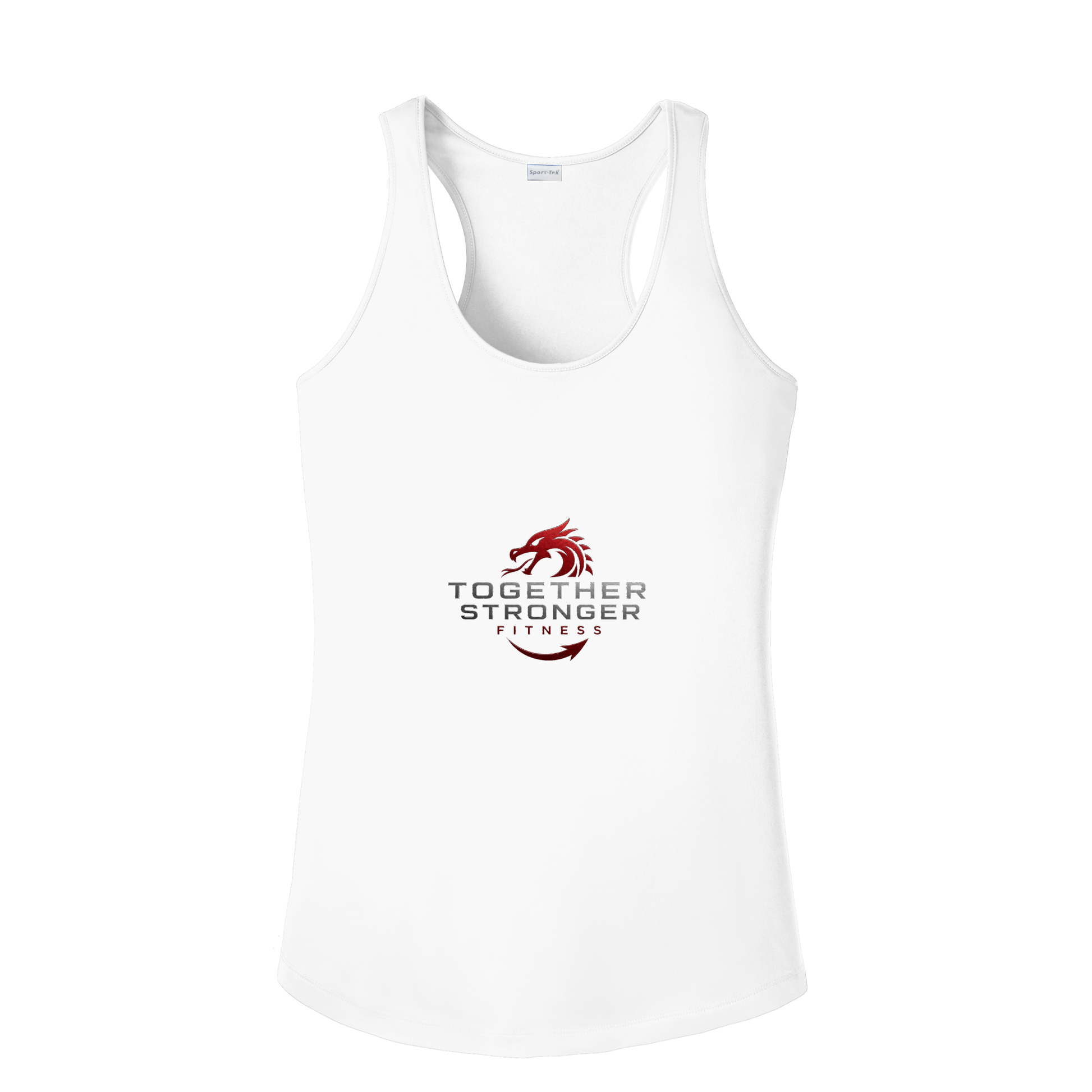 togetherstrongerfitness-sport-tek-womens-posicharge-competitor-tank-dtf-front-LST356-white-flat-front