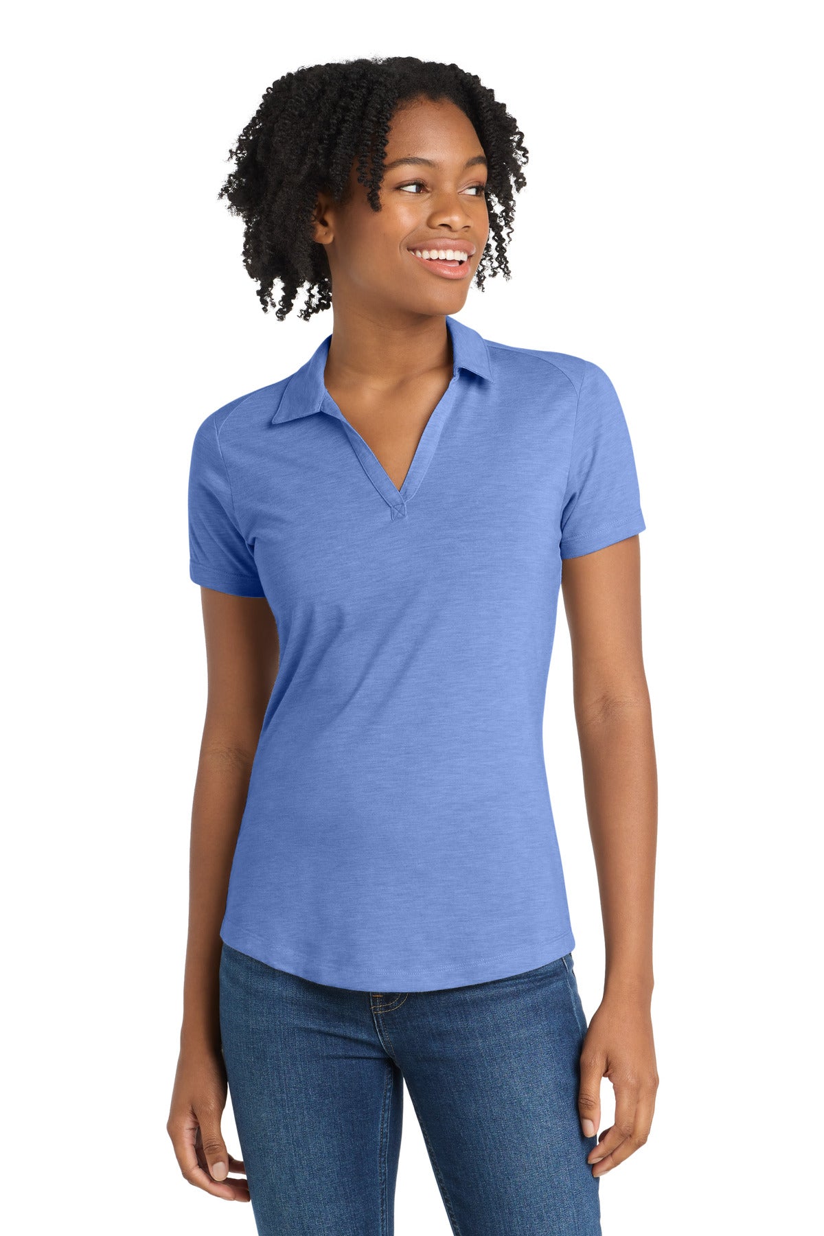 Sport-Tek ® Women's PosiCharge ® Tri-Blend Wicking Polo. LST405
