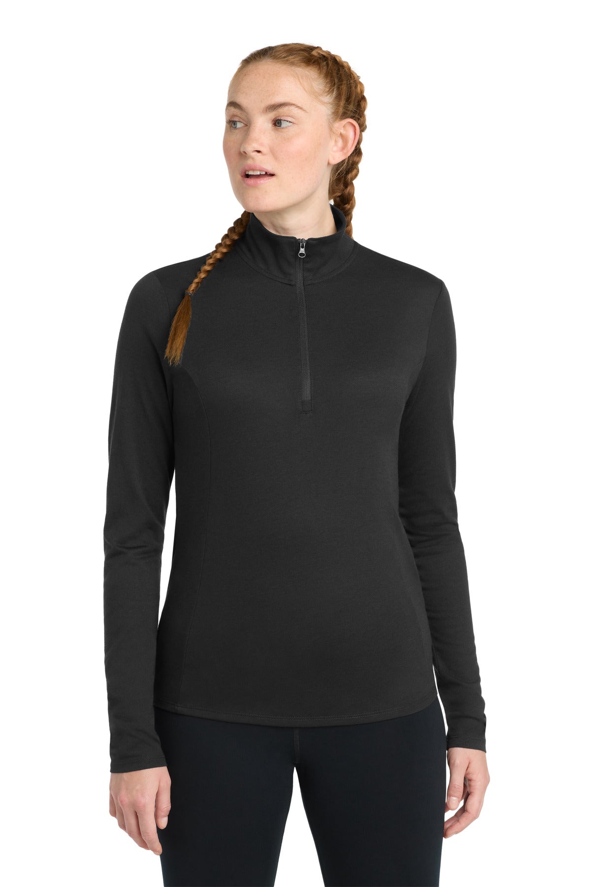 Sport-Tek ® Women's PosiCharge ® Tri-Blend Wicking 1/4-Zip Pullover. LST407