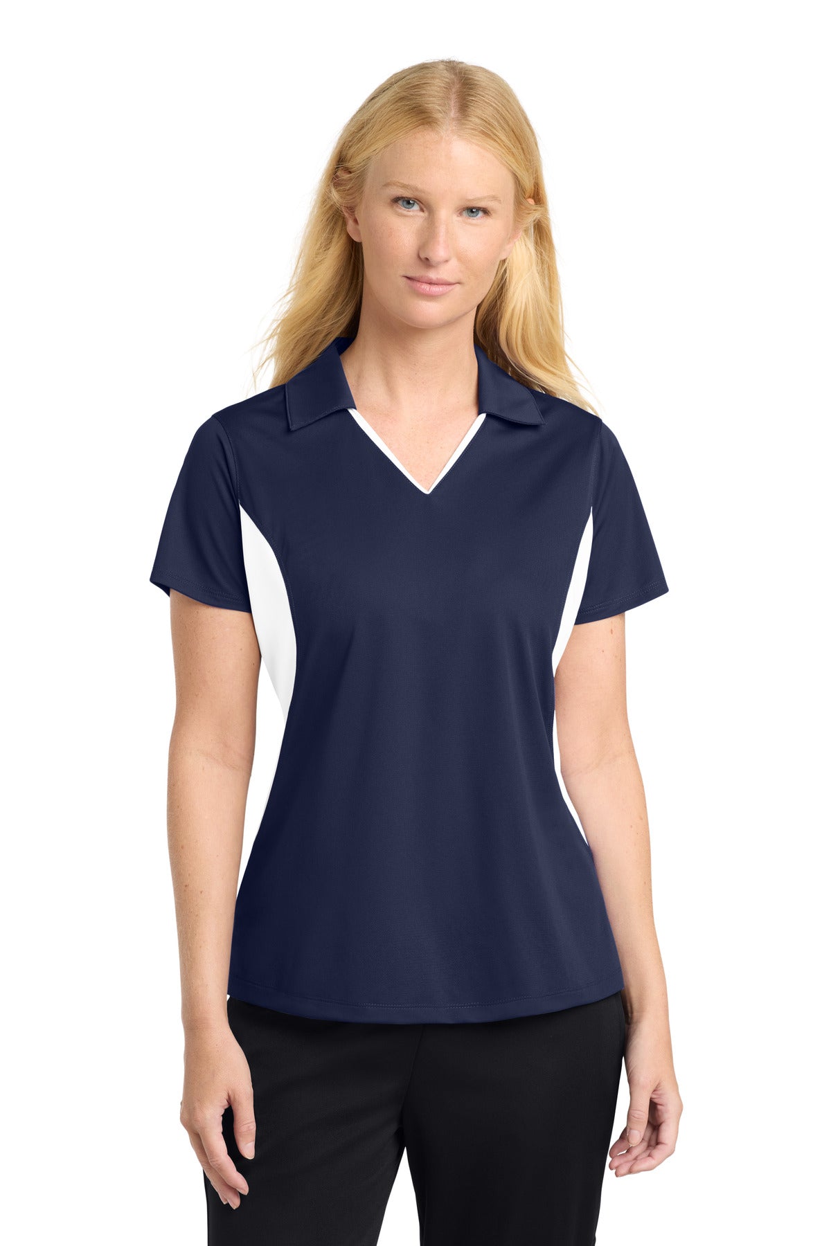 Sport-Tek® Women's Side Blocked Micropique Sport-Wick® Polo. LST655