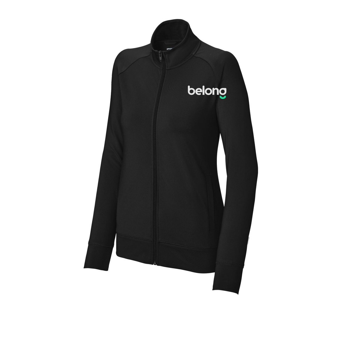 belonghome-sport-tek-womens-cadet-jacket-embroidery-leftchest-LST857-black-flat-front