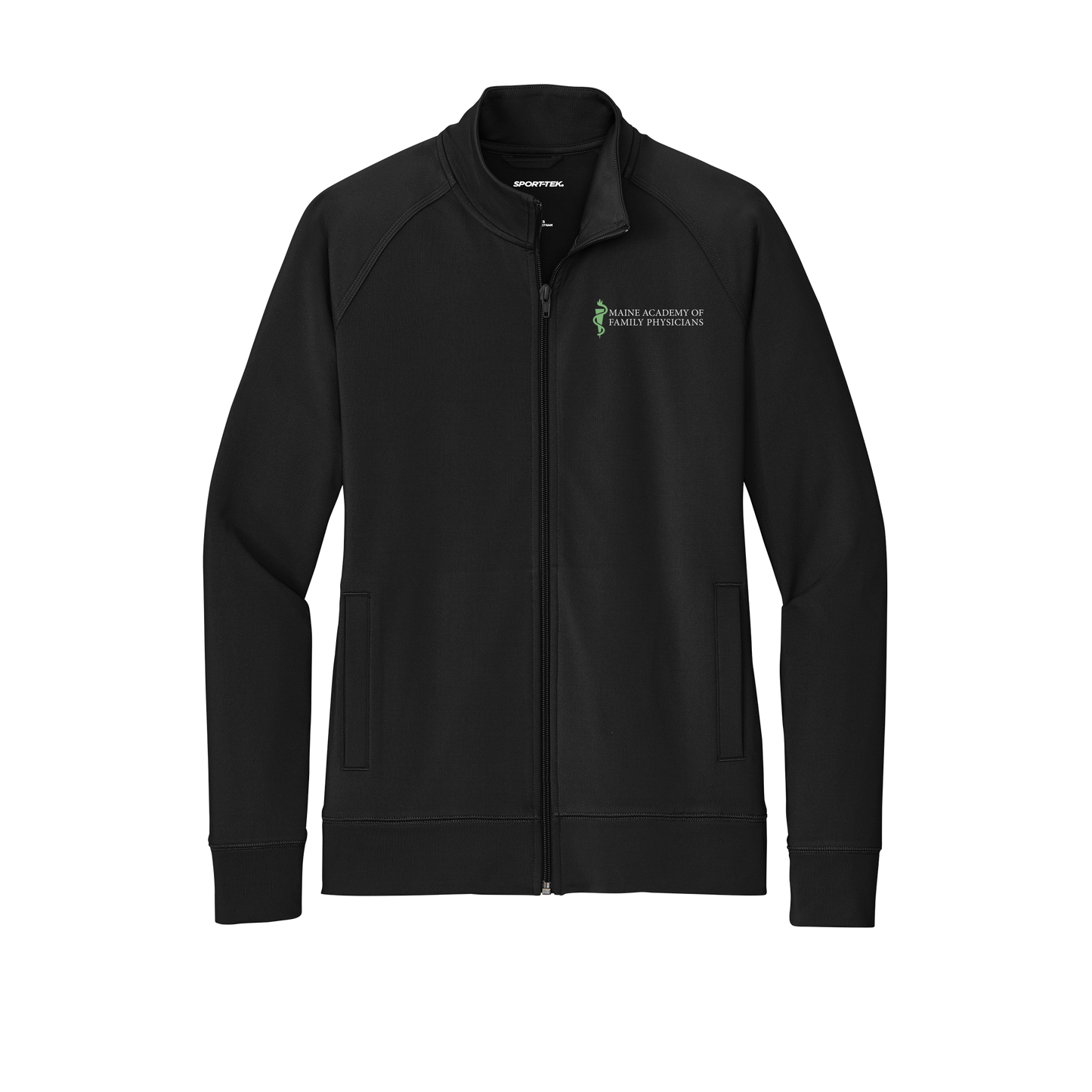 maineafp-sport-tek-womens-cadet-jacket-embroidery-leftchest-LST857-black-flat-front