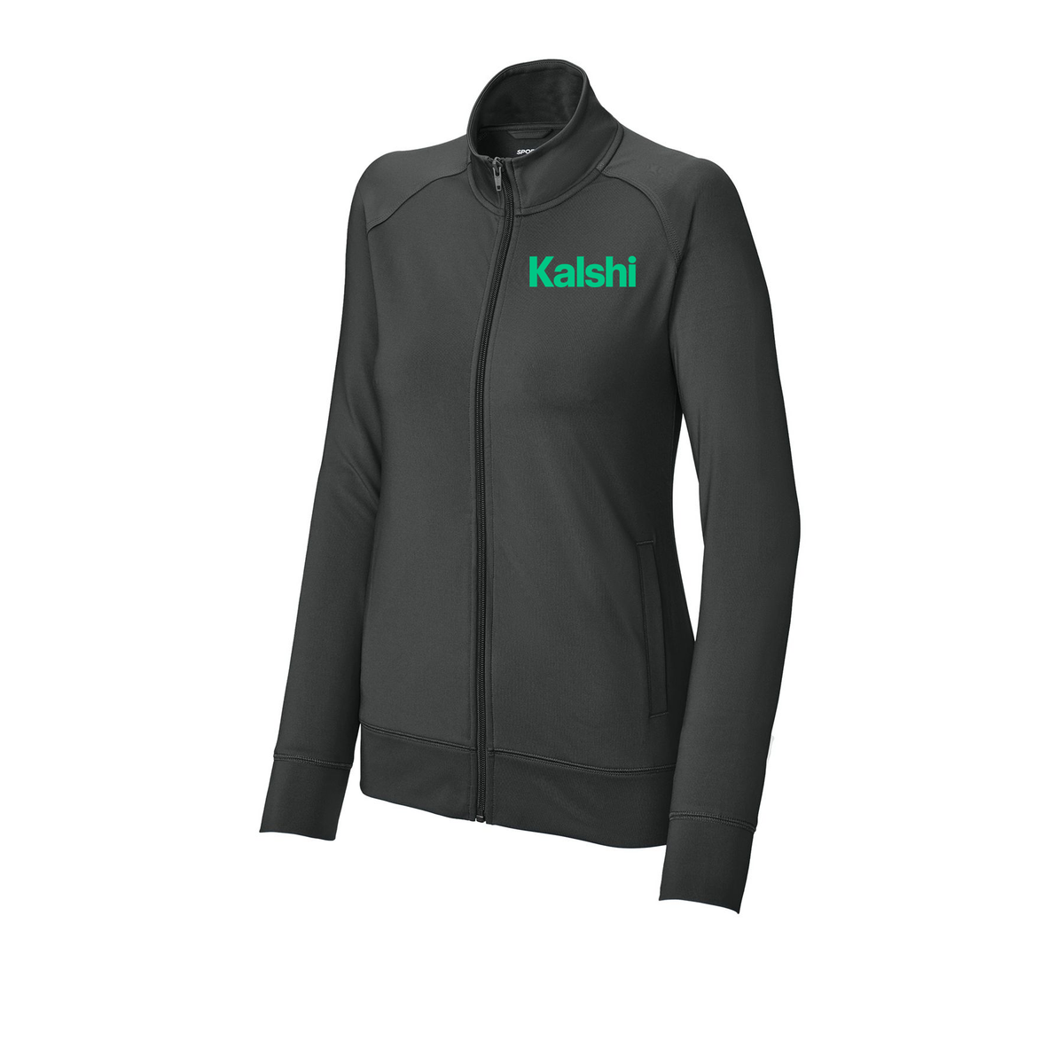 kalshi-sport-tek-womens-cadet-jacket-embroidery-leftchest-LST857-charcoalgrey-flat-front