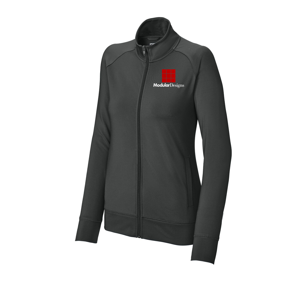 modulardesignsflooring-sport-tek-womens-cadet-jacket-embroidery-leftchest-LST857-charcoalgrey-flat-front