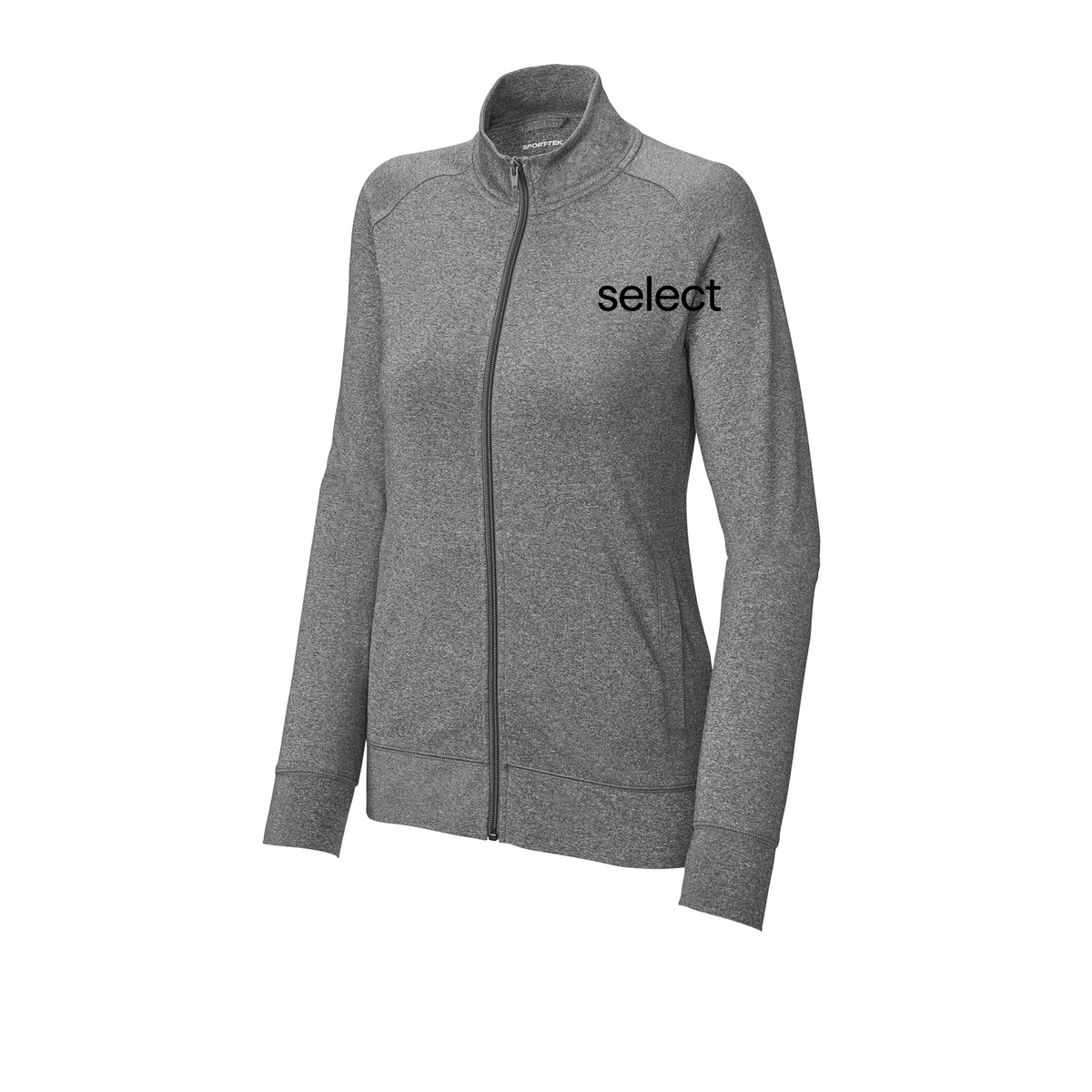 meetselect-sport-tek-womens-cadet-jacket-embroidery-leftchest-LST857-charcoalgreyheather-flat-front