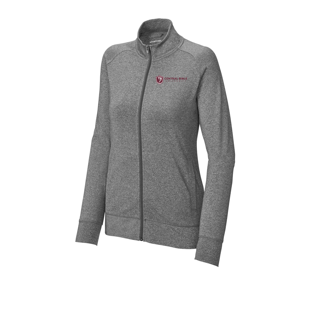 centralbible-sport-tek-womens-cadet-jacket-embroidery-leftchest-LST857-charcoalgreyheather-flat-front