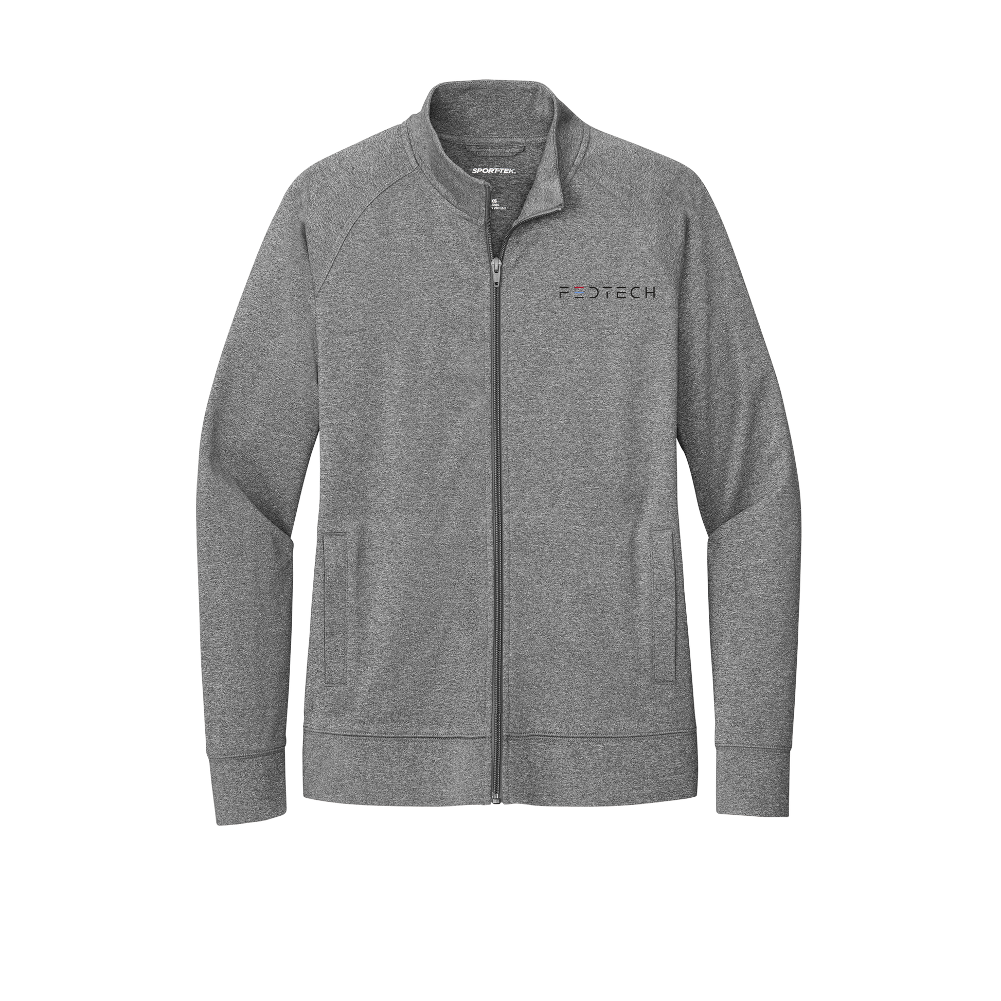 fedtech-sport-tek-womens-cadet-jacket-embroidery-leftchest-LST857-charcoalgreyheather-flat-front