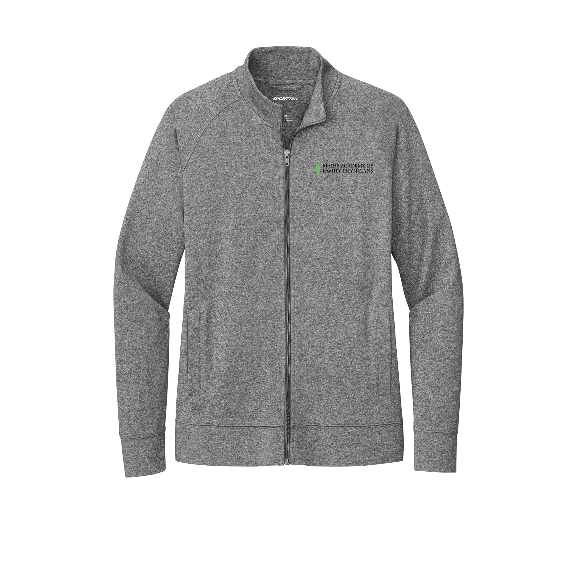 maineafp-sport-tek-womens-cadet-jacket-embroidery-leftchest-LST857-charcoalgreyheather-flat-front