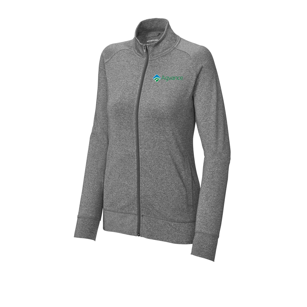 agvance-sport-tek-womens-cadet-jacket-embroidery-leftchest-LST857-charcoalgreyheather-flat-front