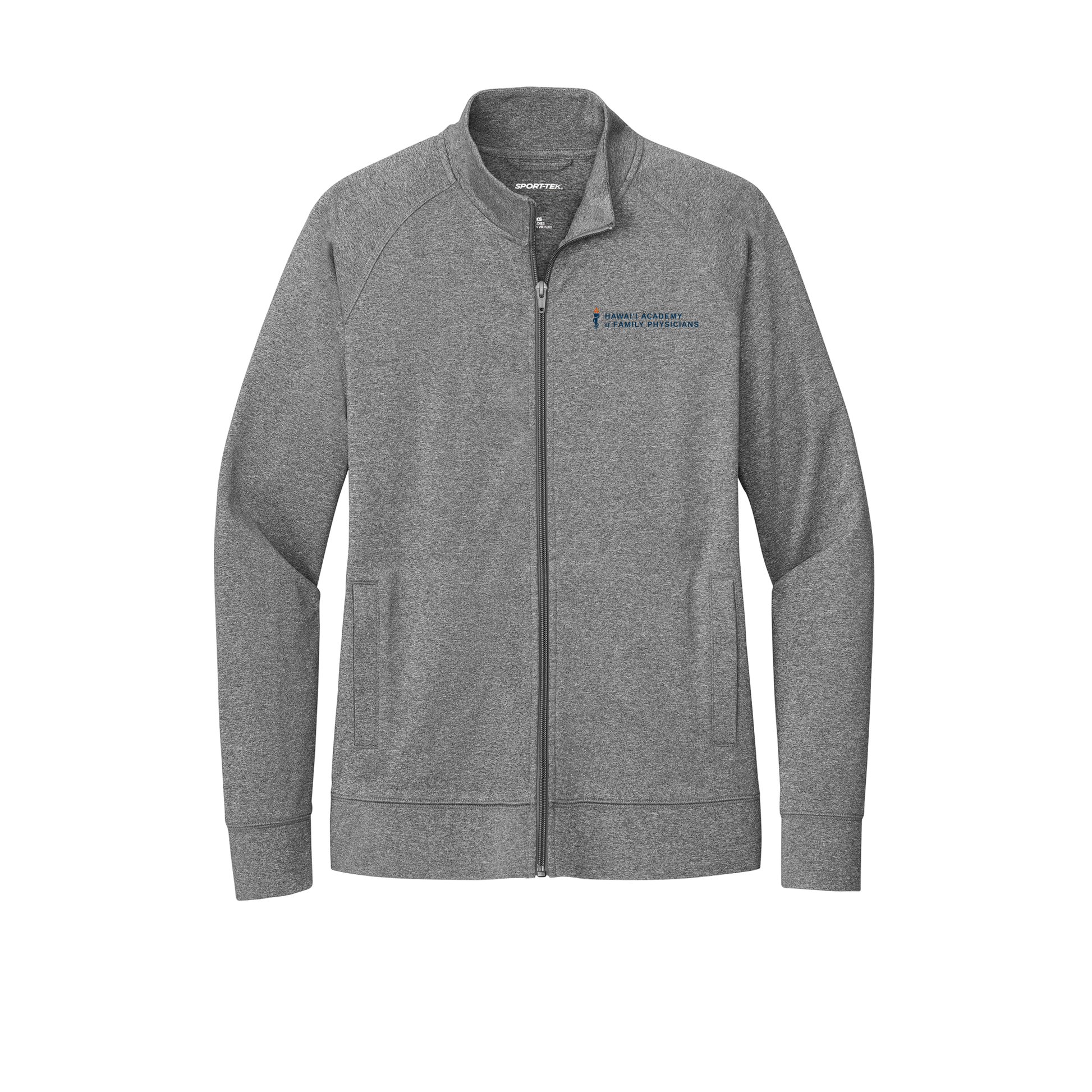 hafp-sport-tek-womens-cadet-jacket-embroidery-leftchest-LST857-charcoalgreyheather-flat-front