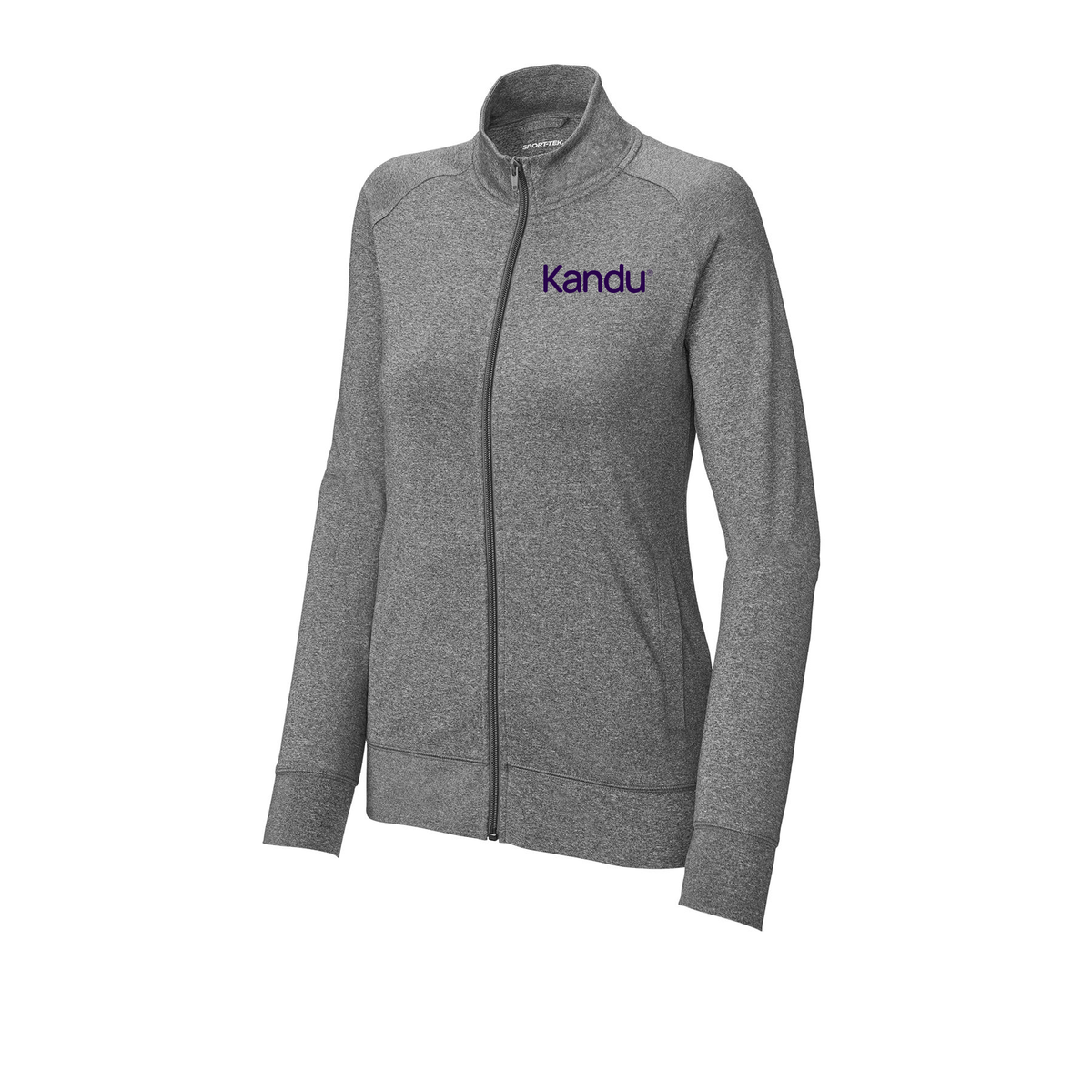 kandu-sport-tek-womens-cadet-jacket-embroidery-leftchest-LST857-charcoalgreyheather-flat-front