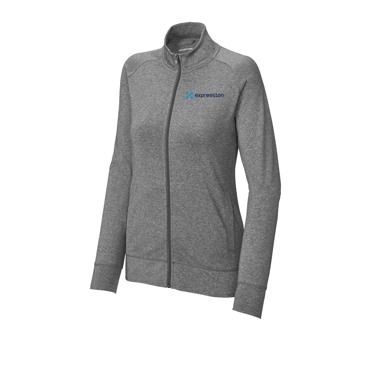 expr-sport-tek-womens-cadet-jacket-embroidery-leftchest-LST857-charcoalgreyheather-flat-front
