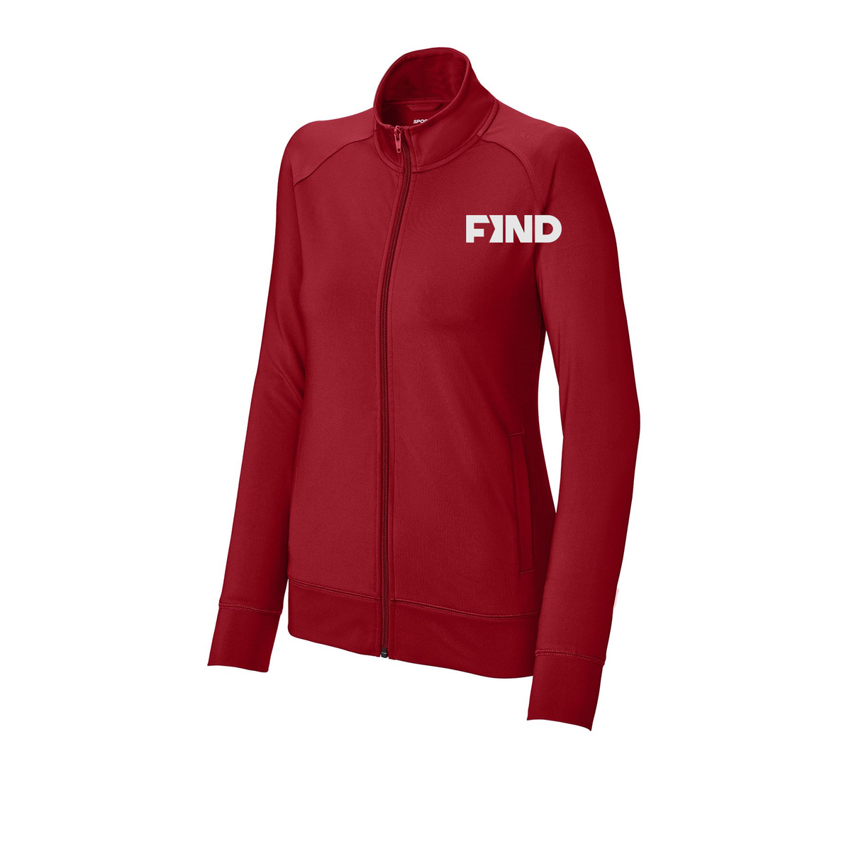 findrealestate-sport-tek-womens-cadet-jacket-embroidery-leftchest-LST857-deepred-flat-front