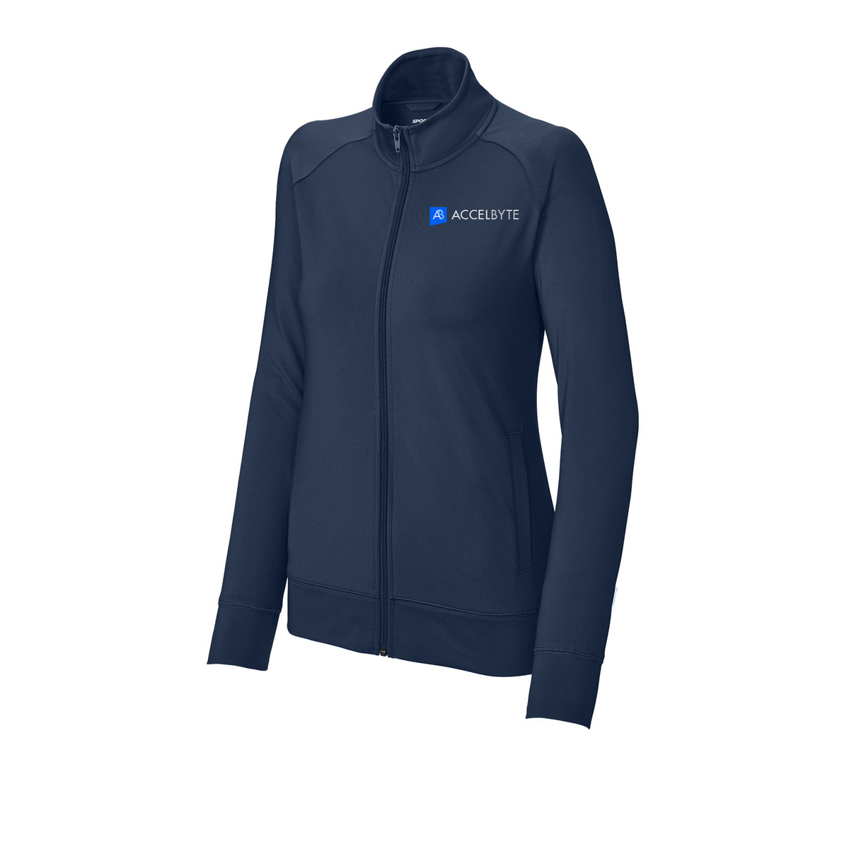 accelbyte-sport-tek-womens-cadet-jacket-embroidery-leftchest-LST857-truenavy-flat-front