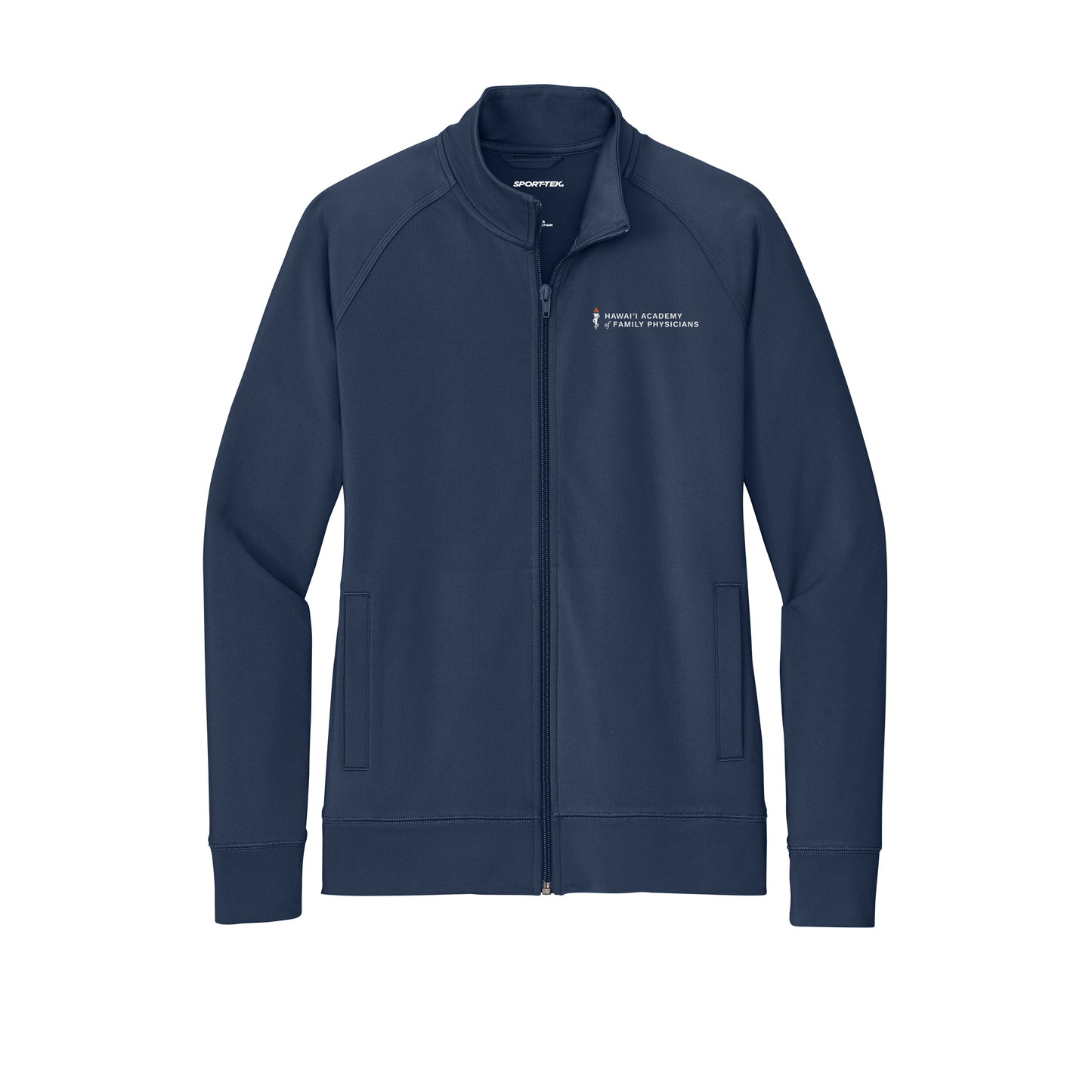 hafp-sport-tek-womens-cadet-jacket-embroidery-leftchest-LST857-truenavy-flat-front