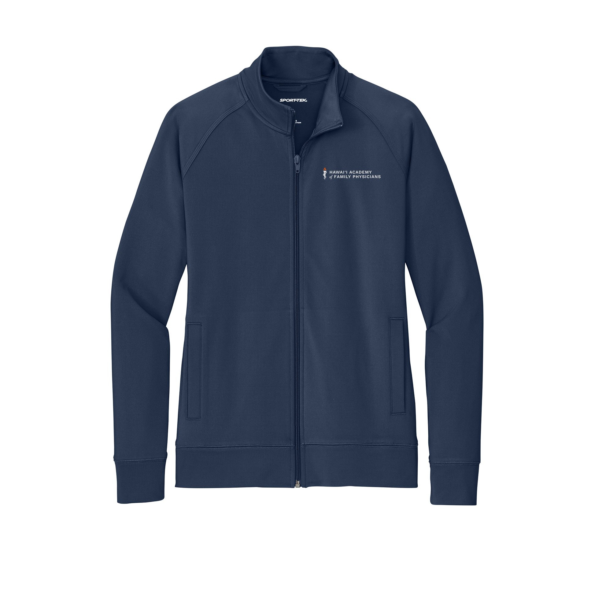 hafp-sport-tek-womens-cadet-jacket-embroidery-leftchest-LST857-truenavy-flat-front