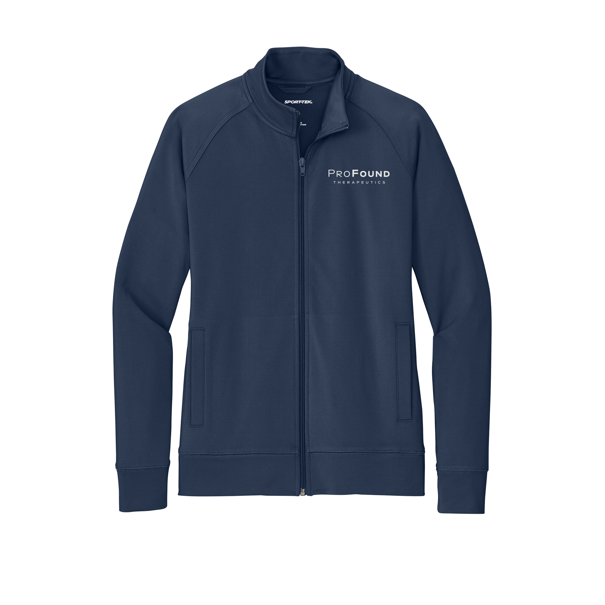 profoundtx-sport-tek-womens-cadet-jacket-embroidery-leftchest-LST857-truenavy-flat-front