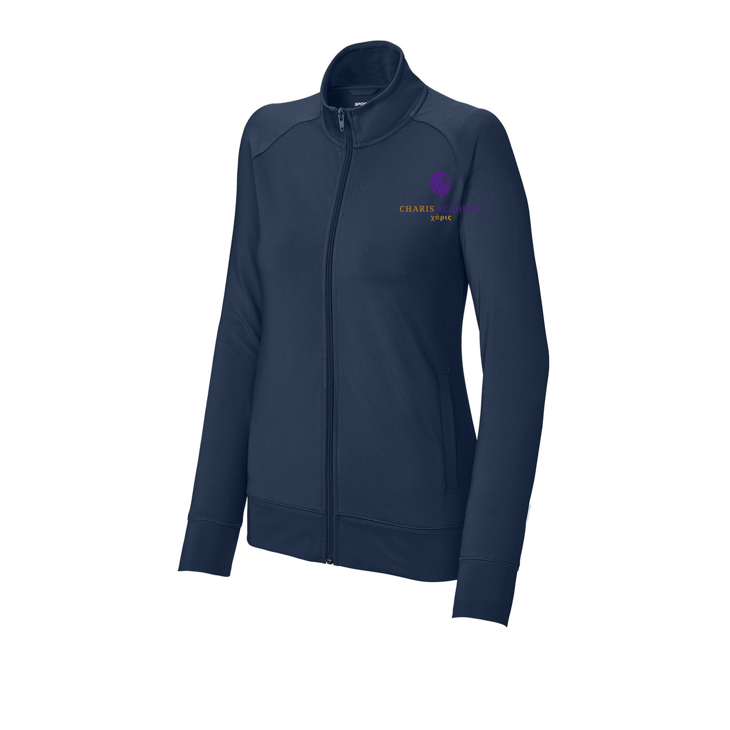 cahazleton-sport-tek-womens-cadet-jacket-embroidery-leftchest-LST857-truenavy-flat-front