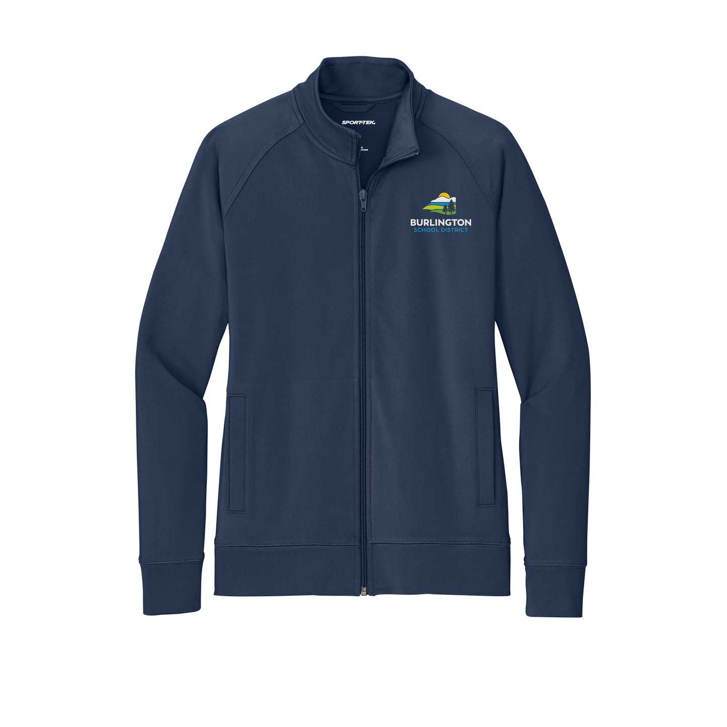 bsdvt-sport-tek-womens-cadet-jacket-embroidery-leftchest-LST857-truenavy-flat-front