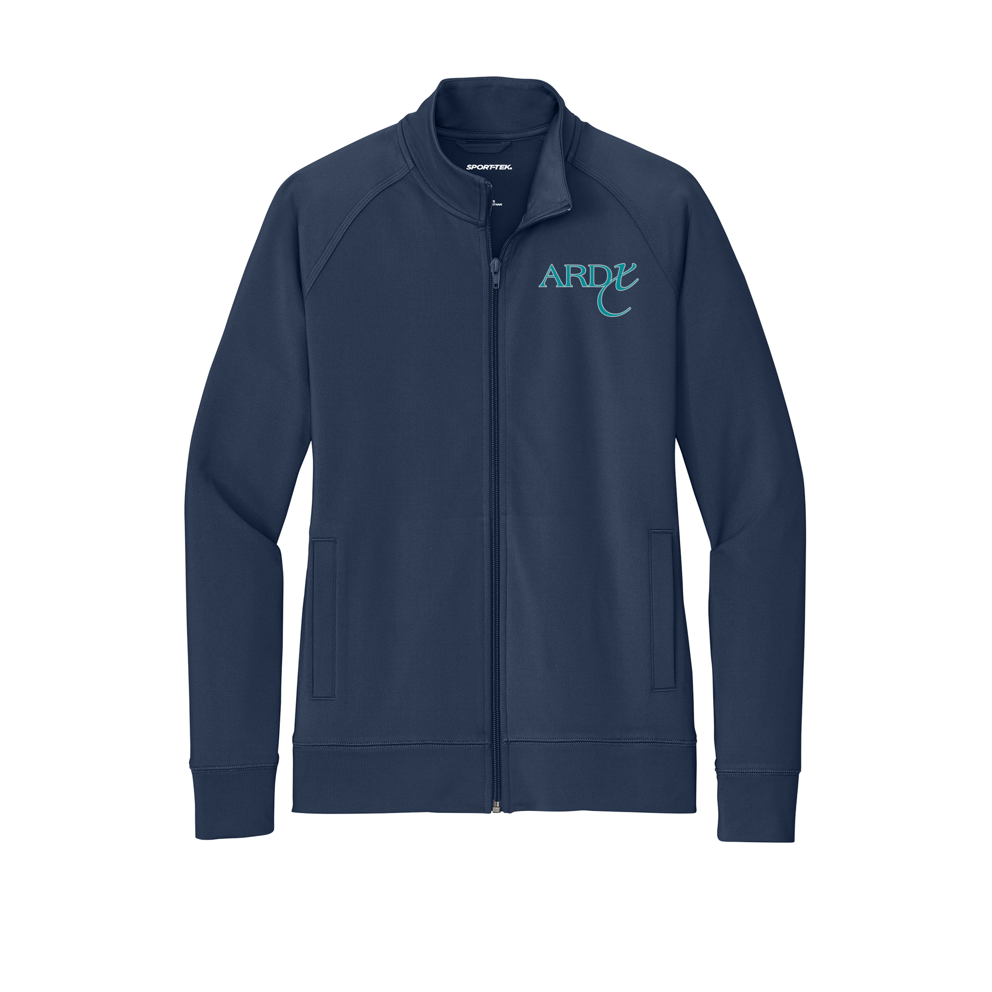 ardx-sport-tek-womens-cadet-jacket-embroidery-leftchest-LST857-truenavy-flat-front