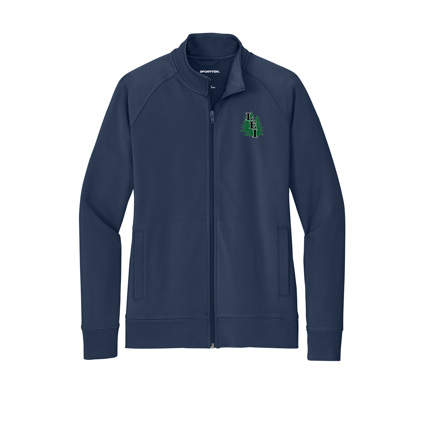 leisite-sport-tek-womens-cadet-jacket-embroidery-leftchest-LST857-truenavy-flat-front