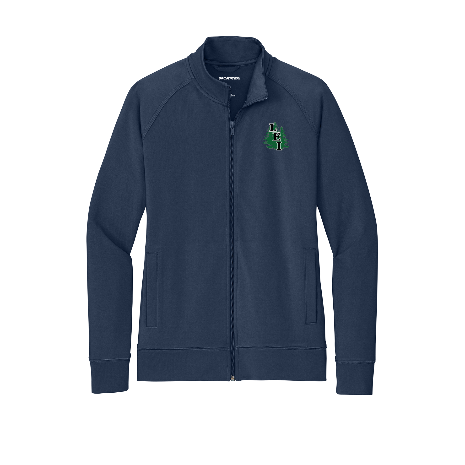 leisite-sport-tek-womens-cadet-jacket-embroidery-leftchest-LST857-truenavy-flat-front
