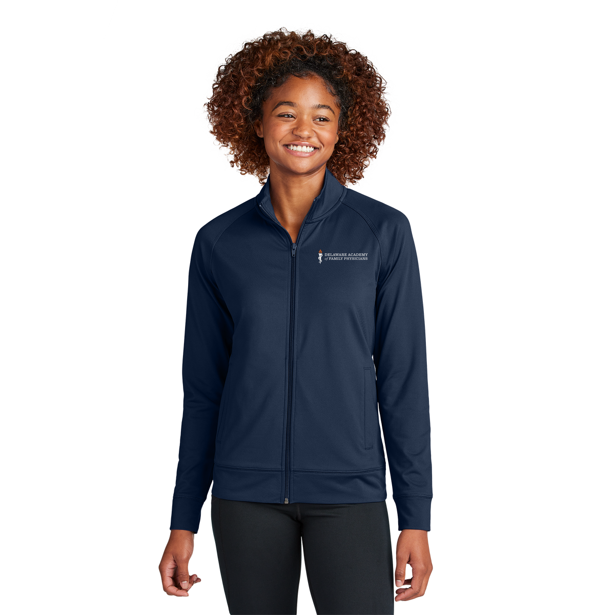 delfamdoc-sport-tek-womens-cadet-jacket-primary-mockup
