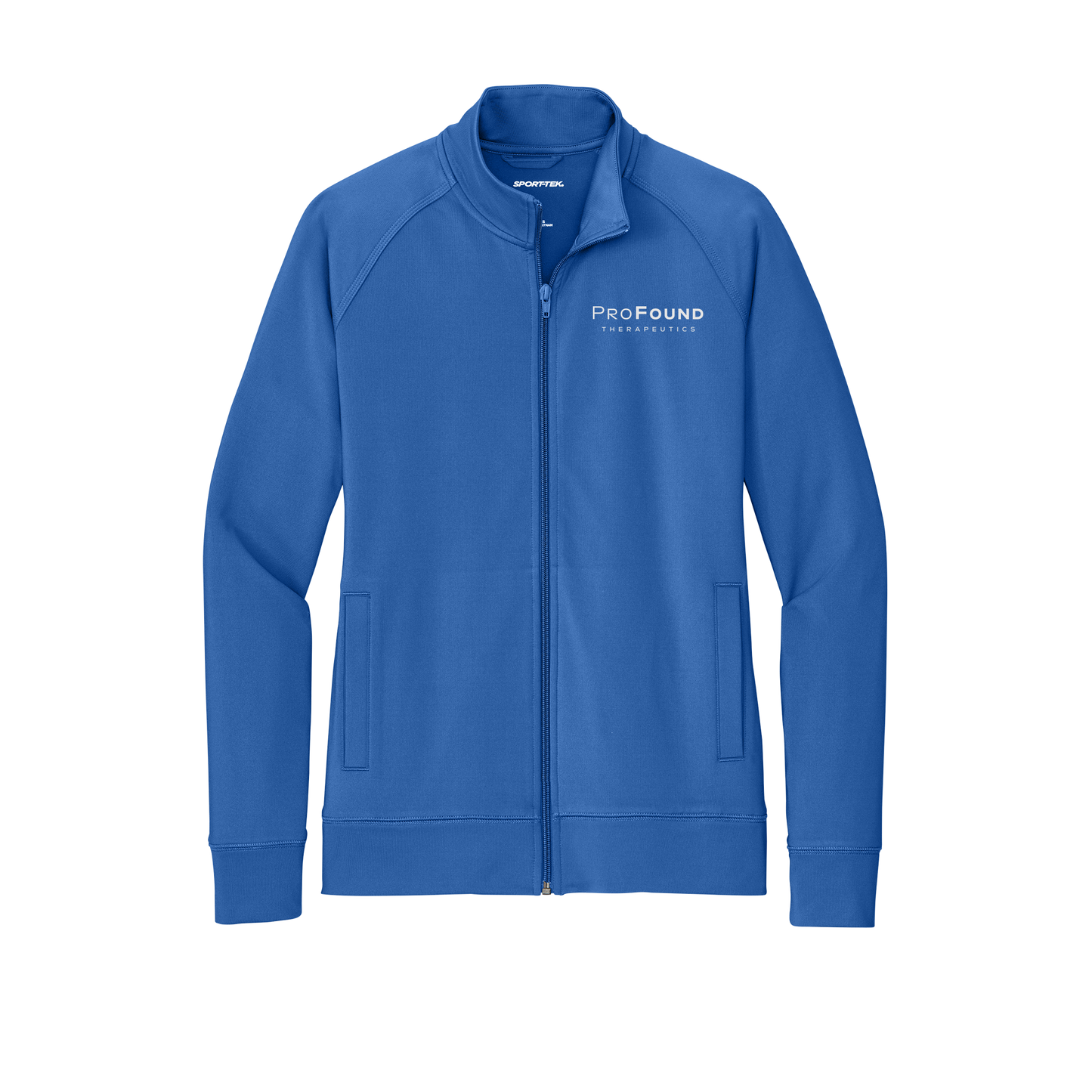 profoundtx-sport-tek-womens-cadet-jacket-embroidery-leftchest-LST857-trueroyal-flat-front