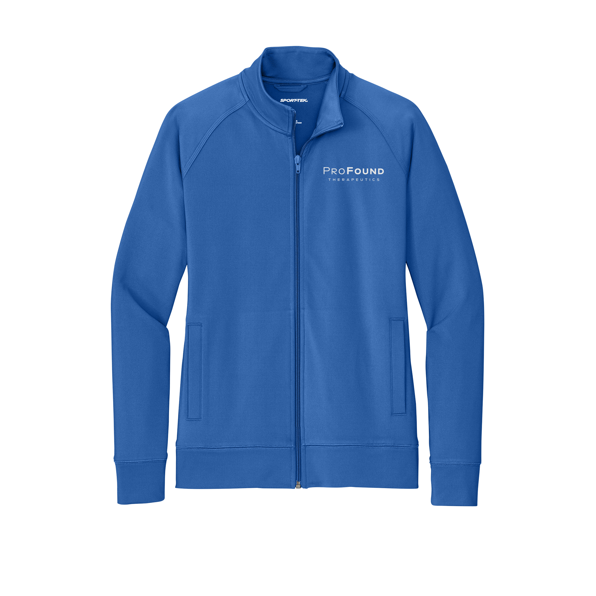 profoundtx-sport-tek-womens-cadet-jacket-embroidery-leftchest-LST857-trueroyal-flat-front