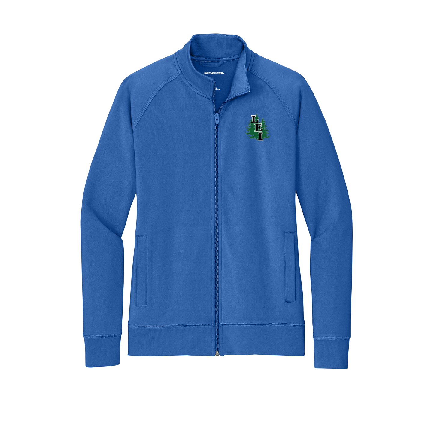 leisite-sport-tek-womens-cadet-jacket-embroidery-leftchest-LST857-trueroyal-flat-front
