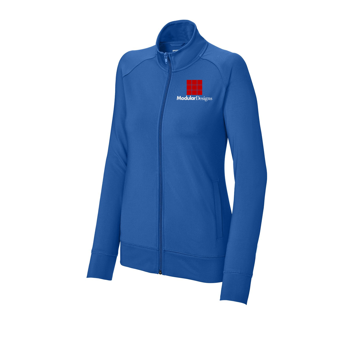 modulardesignsflooring-sport-tek-womens-cadet-jacket-embroidery-leftchest-LST857-trueroyal-flat-front