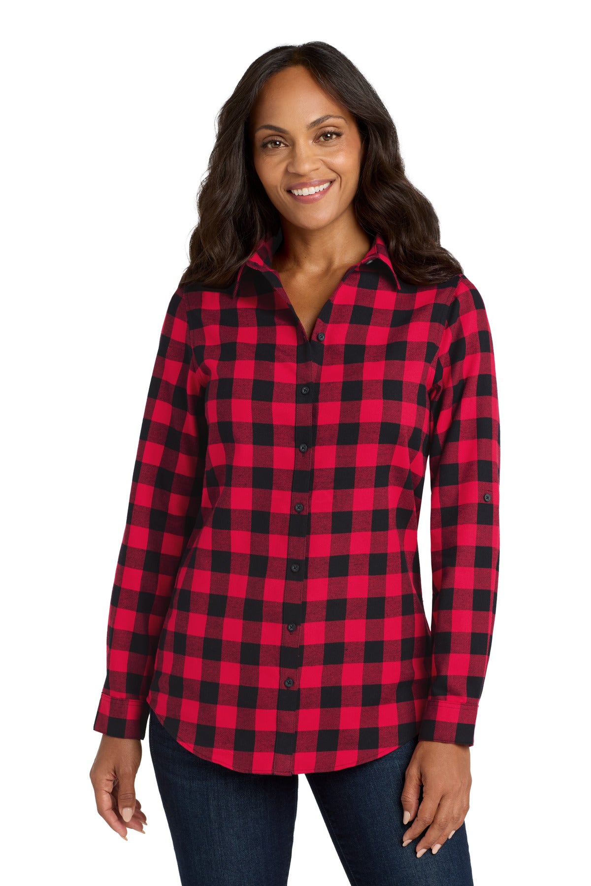 Port Authority® Women's Plaid Flannel Tunic . LW668