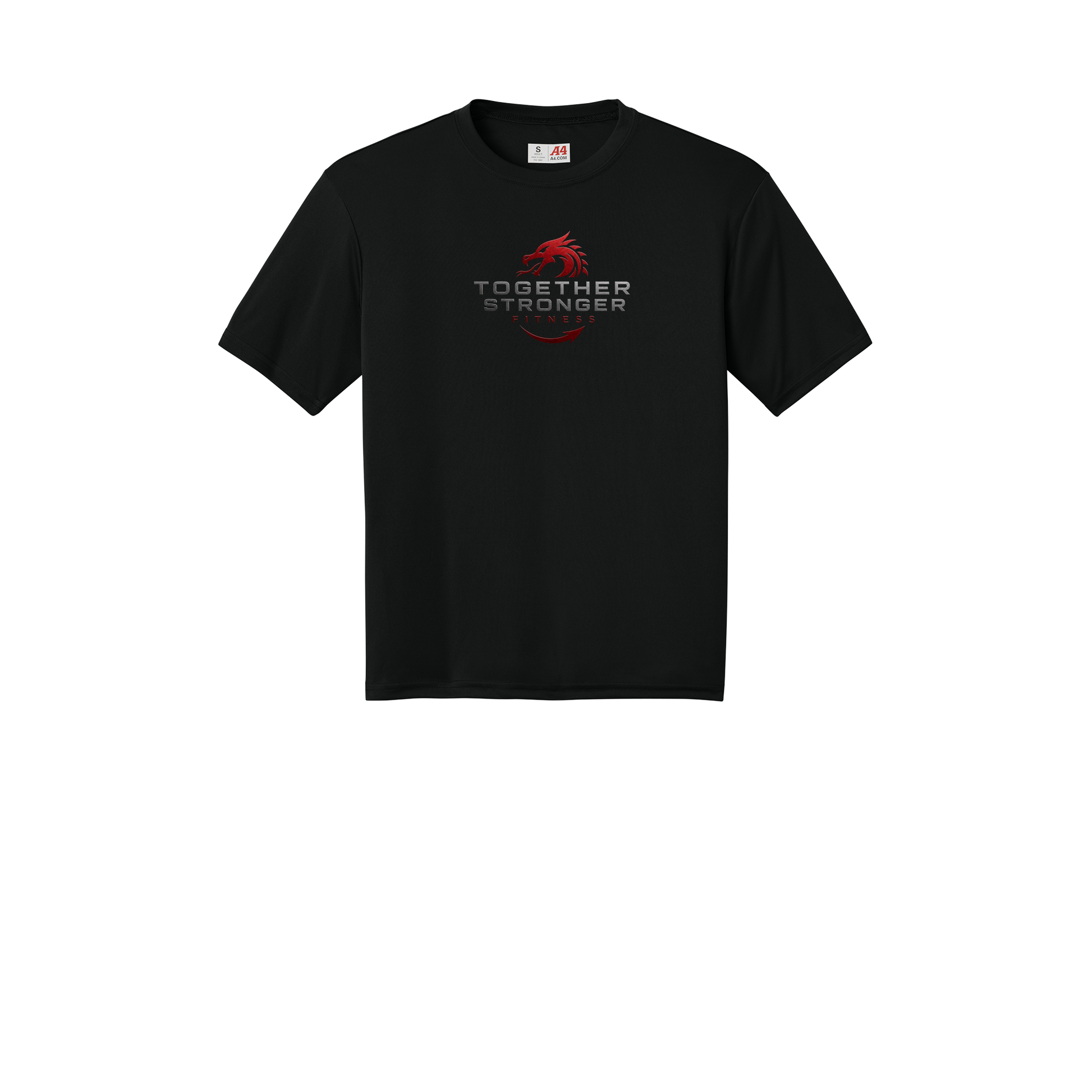 togetherstrongerfitness-a4-cooling-performance-tee-dtf-front-N3142-black-flat-front